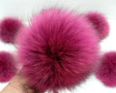 Real Raccoon Fur Pom Pom Hat Accessory, Large Pompom for Knitted Hat, Detachable Pink PomPom, Craft Furry PomPom, Teen Girl Hat Decor