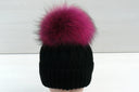 Real Raccoon Fur Pom Pom Hat Accessory, Large Pompom for Knitted Hat, Detachable Pink PomPom, Craft Furry PomPom, Teen Girl Hat Decor