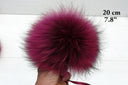 Real Raccoon Fur Pom Pom Hat Accessory, Large Pompom for Knitted Hat, Detachable Pink PomPom, Craft Furry PomPom, Teen Girl Hat Decor
