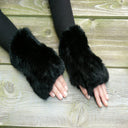 Rabbit Fur Fingerless Gloves, Rabbit Fur Mittens, Fingerless Mittens, Warm Fur Gloves, Fur Accessories, Fur Hand Warmers, Arm Warmers