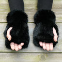 Rabbit Fur Fingerless Gloves, Rabbit Fur Mittens, Fingerless Mittens, Warm Fur Gloves, Fur Accessories, Fur Hand Warmers, Arm Warmers