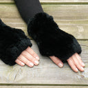 Fur Fingerless Mittens, Fingerless Gloves Women, Real Fur Mittens, Warm Gloves, Holiday Gift, Rabbit Fur Hand Warmers, Mother's Day Gift