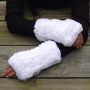 Fur Fingerless Mittens, Fingerless Gloves Women, Real Fur Mittens, Warm Gloves, Holiday Gift, Rabbit Fur Hand Warmers, Mother's Day Gift