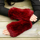 Hot Pink Fingerless Gloves Women, Plush Fur Fingerless Mittens, Rabbit Fur Mittens, Warm Fur Gloves, Hand Warmers, Fur Accessories for Her