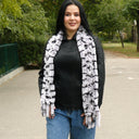 Real Fur Scarf Woman, Oversized Rex Rabbit Fur Scarf, Winter Soft Knit Scarf, Scarf Shawl Stole, Fluffy Warm Scarf Wrap, Neck Warmer for Her
