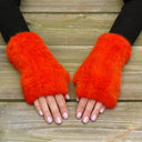 Hot Pink Fingerless Gloves Woman, Real Mink Fingerless Mittens, Fur Arm Warmers, Warm Fur Gloves, Winter Hand Warmers, Birthday Gift for Her