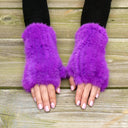Hot Pink Fingerless Gloves Woman, Real Mink Fingerless Mittens, Fur Arm Warmers, Warm Fur Gloves, Winter Hand Warmers, Birthday Gift for Her