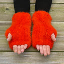Hot Pink Fingerless Gloves Woman, Real Mink Fingerless Mittens, Fur Arm Warmers, Warm Fur Gloves, Winter Hand Warmers, Birthday Gift for Her