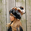 Plush Ponytail Beanie, Convertible Fur Snood, Real Rabbit Fur Hat and Fingerless Mittens Set, Fur Ladies Hat, Winter Headwarmer, Neckwarmer
