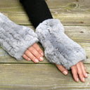 Fur Fingerless Mittens, Fingerless Gloves Women, Real Fur Mittens, Warm Gloves, Holiday Gift, Rabbit Fur Hand Warmers, Mother's Day Gift