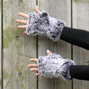 Fur Fingerless Mittens, Fingerless Gloves Women, Real Fur Mittens, Warm Gloves, Holiday Gift, Rabbit Fur Hand Warmers, Mother's Day Gift
