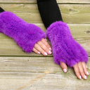 Hot Pink Fingerless Gloves Woman, Real Mink Fingerless Mittens, Fur Arm Warmers, Warm Fur Gloves, Winter Hand Warmers, Birthday Gift for Her