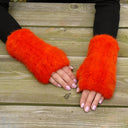 Hot Pink Fingerless Gloves Woman, Real Mink Fingerless Mittens, Fur Arm Warmers, Warm Fur Gloves, Winter Hand Warmers, Birthday Gift for Her