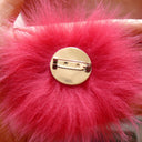 Real Fur Pom Pom Shoe Brooch, Furry Pom Pom Brooch, Boho Scarf Pin, Cute Birthday Gift for Her, Bridesmaid Accessories, Fuzzy Ball Decor