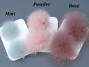 Real Fur Pom Pom Shoe Brooch, Furry Pom Pom Brooch, Boho Scarf Pin, Cute Birthday Gift for Her, Bridesmaid Accessories, Fuzzy Ball Decor