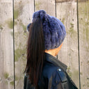 Plush Ponytail Beanie, Convertible Fur Snood, Real Rabbit Fur Hat and Fingerless Mittens Set, Fur Ladies Hat, Winter Headwarmer, Neckwarmer