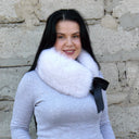 Detachable Fluffy Fur Collar, Real Fox Fur Neck Warmer, Furry Scarf for Women, White Winter Collar, Ladies Gift, Fur Accessories, Mom Gift