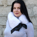 Detachable Fluffy Fur Collar, Real Fox Fur Neck Warmer, Furry Scarf for Women, White Winter Collar, Ladies Gift, Fur Accessories, Mom Gift