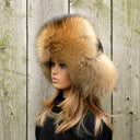 Oversized raccoon trapper hat women, Fluffy aviator hat, Fur bomber hat, Leather trapper hat, Big fur hat, Fuzzy Ushanka, Warm Gift For Mom