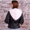 Hooded Fur Scarf for Women, Warm Scarf, Fur Collar, Knit Fur Scarf, Rabbit Fur Scarf, Winter Accessory, Gift For Daughter, Detachable Collar