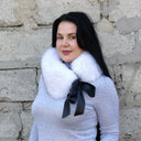 Detachable Fluffy Fur Collar, Real Fox Fur Neck Warmer, Furry Scarf for Women, White Winter Collar, Ladies Gift, Fur Accessories, Mom Gift