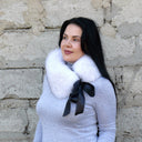 Detachable Fluffy Fur Collar, Real Fox Fur Neck Warmer, Furry Scarf for Women, White Winter Collar, Ladies Gift, Fur Accessories, Mom Gift