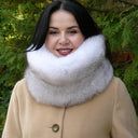 Black Fluffy Snood, Real Fox Fur Collar, Gift for Mother's Day, Oversized Fur Snood, Fur Neck Warmer, Detachable Fur Collar, Real Fur Scarf