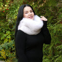 Crystal Fox Fur Detachable Collar, Fluffy Neck Warmer, White Fur Snood, Furry Neck Wrap, Birthday Gift for Daughter