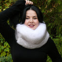 Crystal Fox Fur Detachable Collar, Fluffy Neck Warmer, White Fur Snood, Furry Neck Wrap, Birthday Gift for Daughter