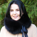 Real Fox Fur Collar, Black Fur Collar Women, Fluffy Scarf Wrap, Detachable Collar For Coat, Black Fur Collar With Ribbon, Short Fur Collar