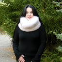 Crystal Fox Fur Detachable Collar, Fluffy Neck Warmer, White Fur Snood, Furry Neck Wrap, Birthday Gift for Daughter
