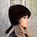 Brown Mink Fur Hat Women, Winter Real Fur Hat, Woman Fur Accessory, Real Mink Fur Hat For Women, Fluffy Ladies Fur Hats, Gift For Grandma