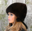 Brown Mink Fur Hat Women, Winter Real Fur Hat, Woman Fur Accessory, Real Mink Fur Hat For Women, Fluffy Ladies Fur Hats, Gift For Grandma