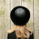 Black Fur Hat Women, Mongolian Fur Hat, Warm Fox Fur Hat, Real Fur Hat Flat Top, Winter Fluffy Hat, Furry Headwarmer, Fuzzy Hat for Her