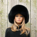 Real fur trapper hat, Black fox fur hat woman, Aviator fur hat, Fluffy head warmer, Winter headwear, Leather ushanka, Fur hat with ear flaps