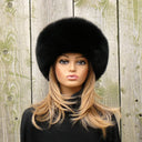 Black Fur Hat Women, Mongolian Fur Hat, Warm Fox Fur Hat, Real Fur Hat Flat Top, Winter Fluffy Hat, Furry Headwarmer, Fuzzy Hat for Her