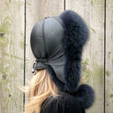 Real Fur Bomber Hat for Women, Ladies Fur Trapper Hat, Gray Fox Fur Aviator Hat, Fur Hat Ear Flaps, Warm Fluffy Hat, Winter Headwear For Her