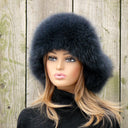 Real Fur Bomber Hat for Women, Ladies Fur Trapper Hat, Gray Fox Fur Aviator Hat, Fur Hat Ear Flaps, Warm Fluffy Hat, Winter Headwear For Her