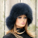 Real Fur Bomber Hat for Women, Ladies Fur Trapper Hat, Gray Fox Fur Aviator Hat, Fur Hat Ear Flaps, Warm Fluffy Hat, Winter Headwear For Her