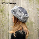 Real Fur Hat Woman, Rabbit Fur Hat, Real Fur Hat Flat Top, Mongolian Fur Hat, Womens Fur Hat, Fluffy Hat, Warm Headwarmer, Fuzzy Hat for Mom
