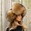 Oversized Ushanka For Woman, Real Raccoon Fur Trapper Hat Women, Fluffy Aviator Hat, Fur Bomber Hat, Leather Warm Hat, Cold Weather Hat