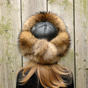 Oversized Ushanka For Woman, Real Raccoon Fur Trapper Hat Women, Fluffy Aviator Hat, Fur Bomber Hat, Leather Warm Hat, Cold Weather Hat