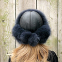 Real Fur Bomber Hat for Women, Ladies Fur Trapper Hat, Gray Fox Fur Aviator Hat, Fur Hat Ear Flaps, Warm Fluffy Hat, Winter Headwear For Her