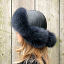 Real Fur Bomber Hat for Women, Ladies Fur Trapper Hat, Gray Fox Fur Aviator Hat, Fur Hat Ear Flaps, Warm Fluffy Hat, Winter Headwear For Her