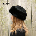 Real Fur Hat Woman, Rabbit Fur Hat, Real Fur Hat Flat Top, Mongolian Fur Hat, Womens Fur Hat, Fluffy Hat, Warm Headwarmer, Fuzzy Hat for Mom