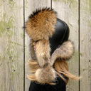 Oversized Ushanka For Woman, Real Raccoon Fur Trapper Hat Women, Fluffy Aviator Hat, Fur Bomber Hat, Leather Warm Hat, Cold Weather Hat