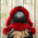 Fluffy Fur Trapper Hat for Women, Raccoon Fur Ear Flap Hat, Oversized Red Winter Bomber Hat, Fuzzy Head Warmer, Aviator Hat, Gift For Wife