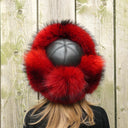 Fluffy Fur Trapper Hat for Women, Raccoon Fur Ear Flap Hat, Oversized Red Winter Bomber Hat, Fuzzy Head Warmer, Aviator Hat, Gift For Wife