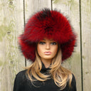 Fluffy Fur Trapper Hat for Women, Raccoon Fur Ear Flap Hat, Oversized Red Winter Bomber Hat, Fuzzy Head Warmer, Aviator Hat, Gift For Wife