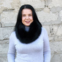 Black Fox Fur Collar, Furry Real Detachable Collar, Warm Neck Warmer, Black Fuzzy Scarf, Stylish Fur Collar For Wife, Wife Birthday Gift